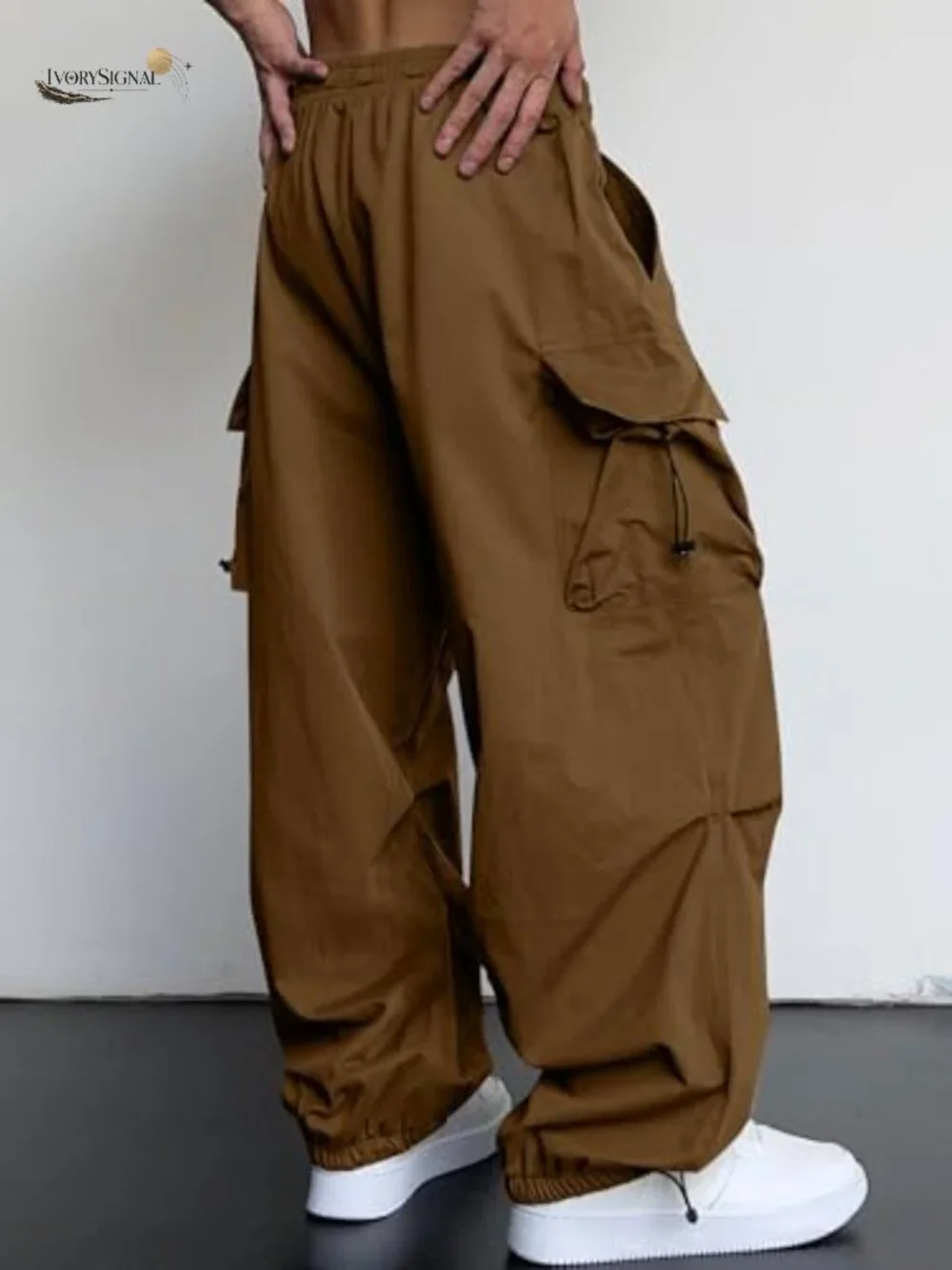 Y2K Baggy Parachute Cargo Pants, Water Resistant